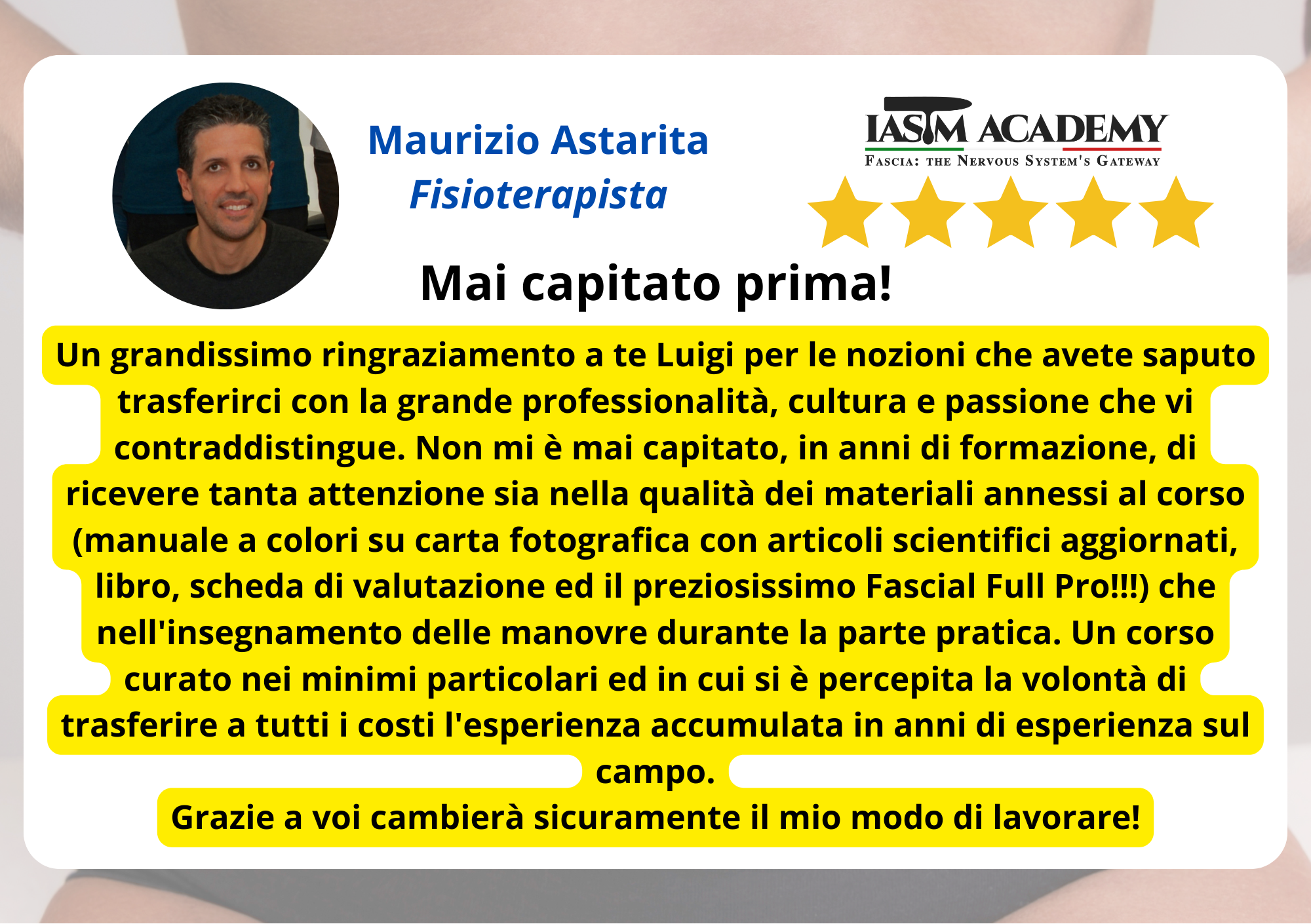 Recensione IASTM Academy - Maurizio Astarita